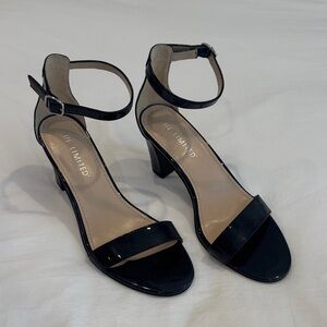 The Limited Black Patent Ankle-Strap Block Heel Sandals